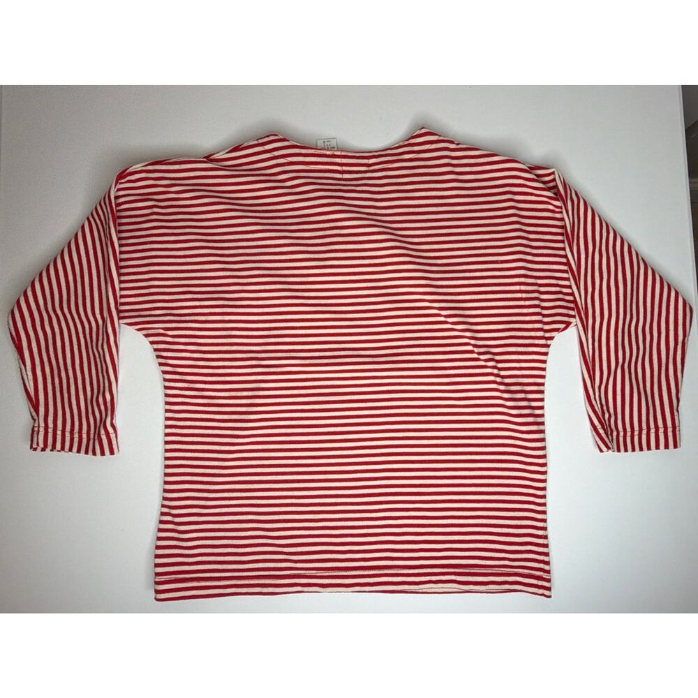 Vintage Basic Ingredients Red White Striped Button Top Small 3/4 Long Sleeve - Picture 7 of 11